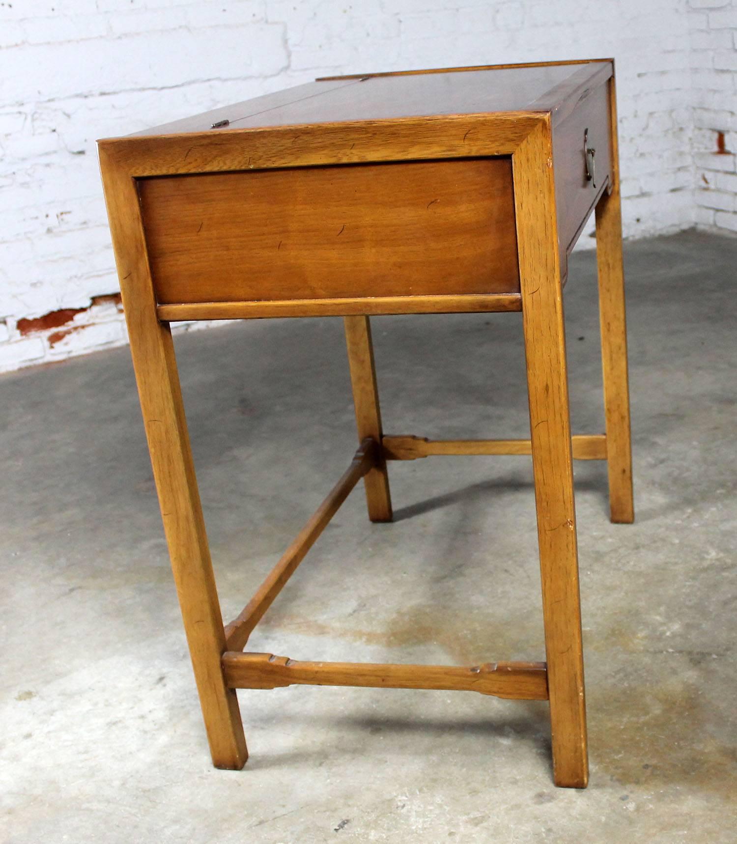 American Compass by Drexel Campaign Style Lift Top Make-Up Vanity Vintage, Mid-Century