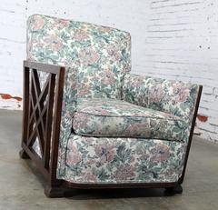 Vintage Art Deco to Arts & Crafts Oak and Upholstered Club Chair
