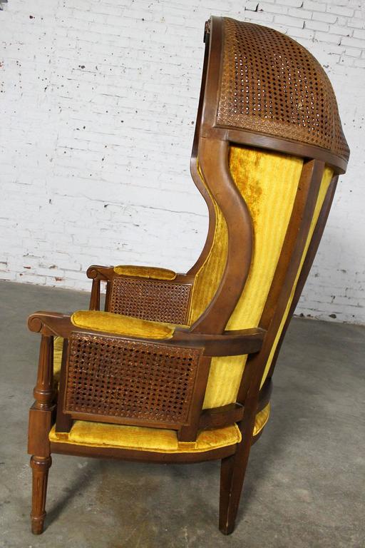 Neoclassical Style Hooded Cane Porter’S Chair Vintage at 1stDibs