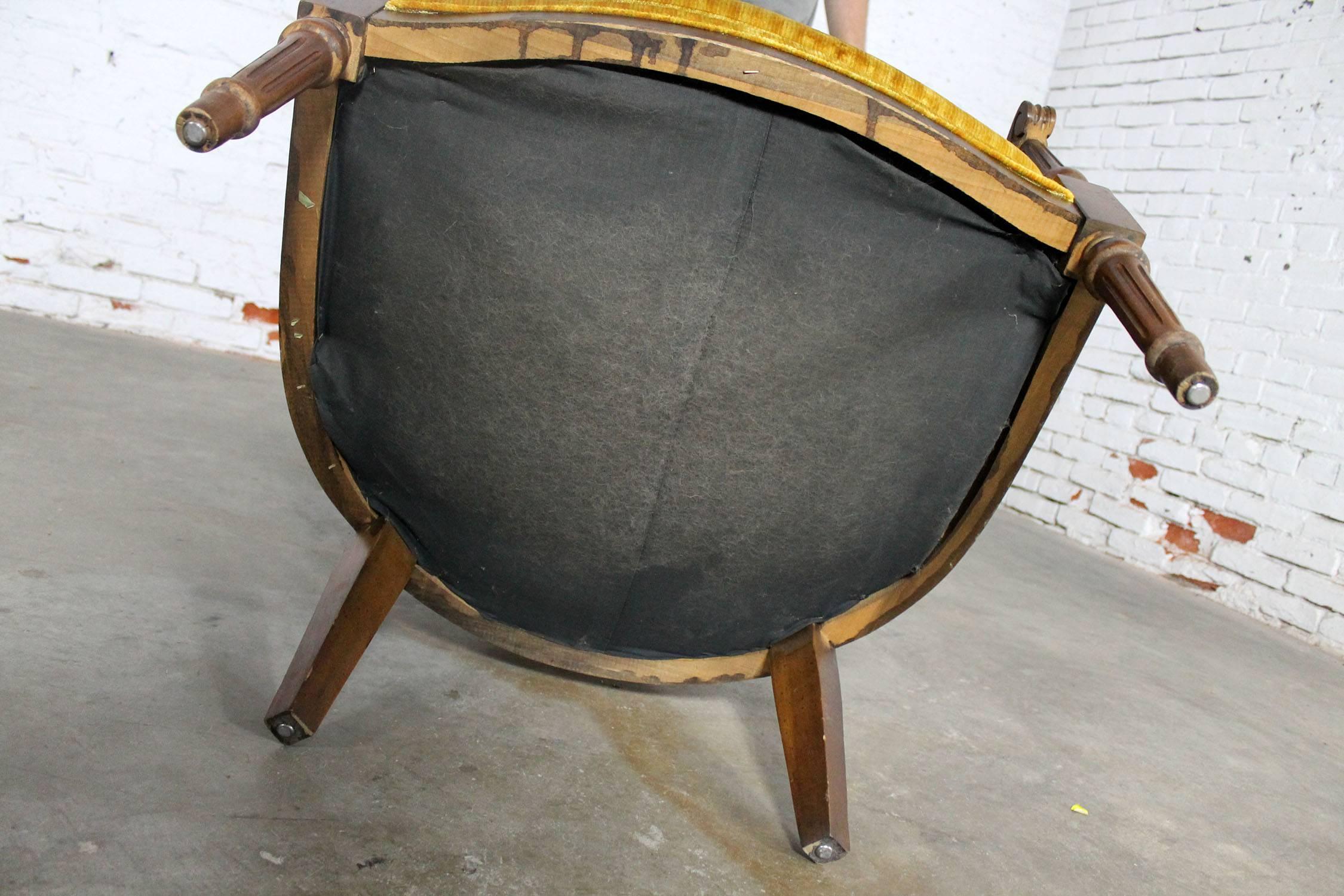 20th Century Neoclassical Style Hooded Cane Porter’S Chair Vintage