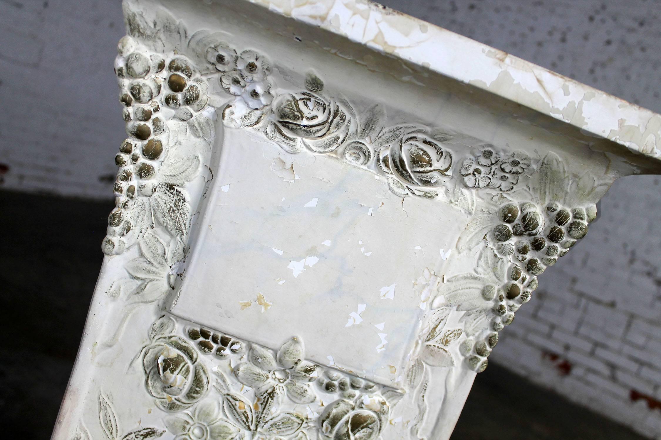 20th Century Antique Ornate Plaster Pedestal from Old Church