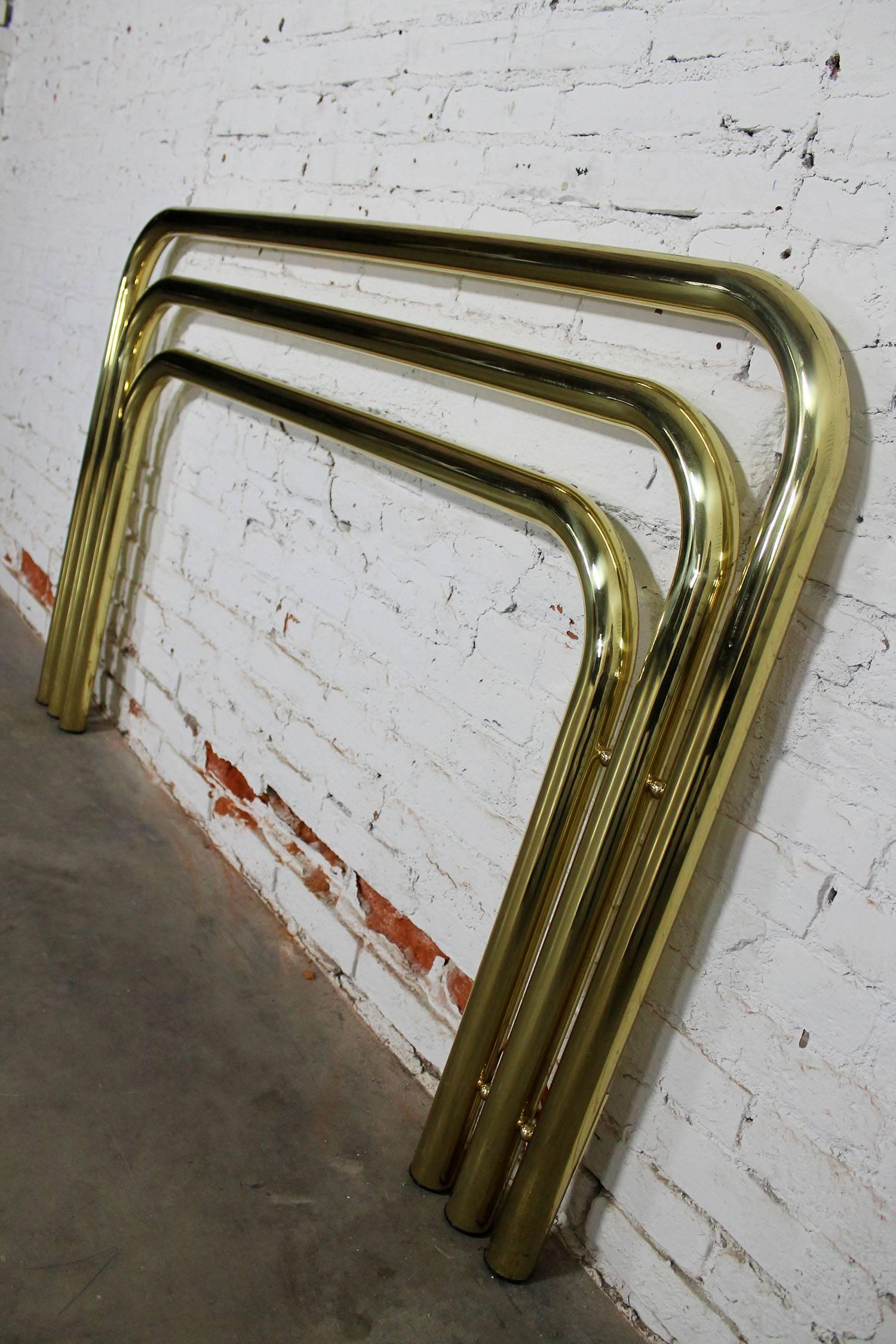 20th Century Bold and Brass Tubular Full-Queen Headboard 1970s 