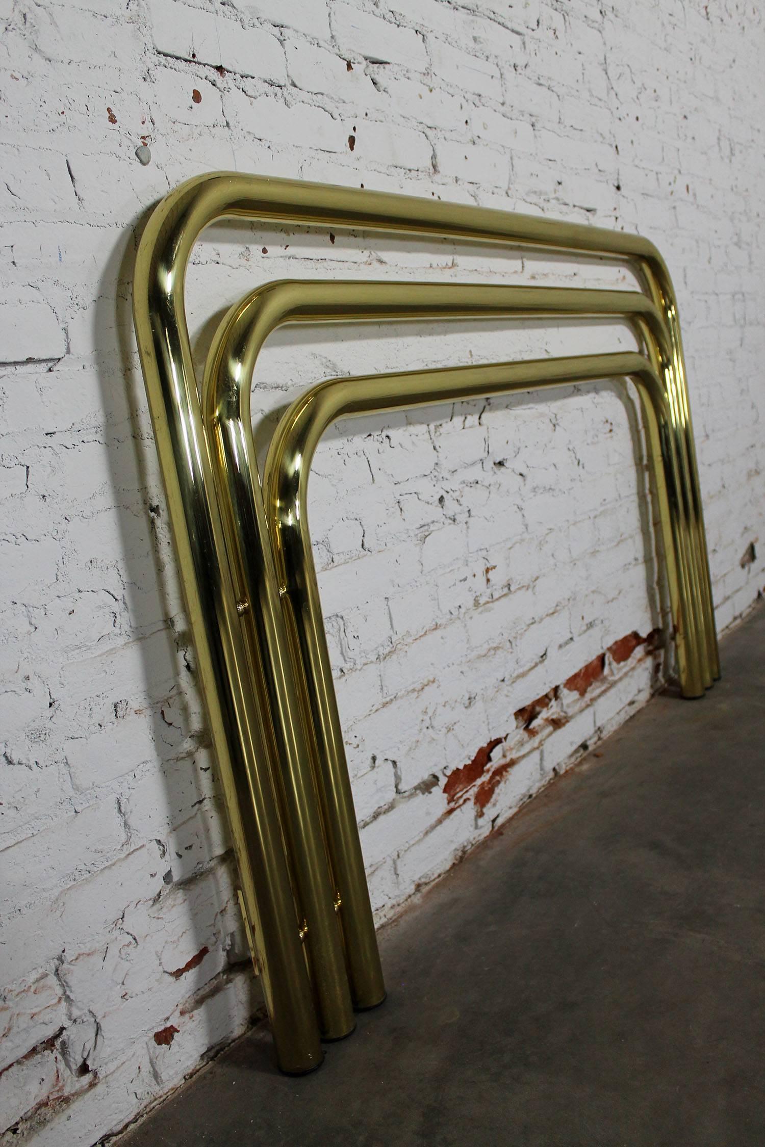 Bold and Brass Tubular Full-Queen Headboard 1970s  1