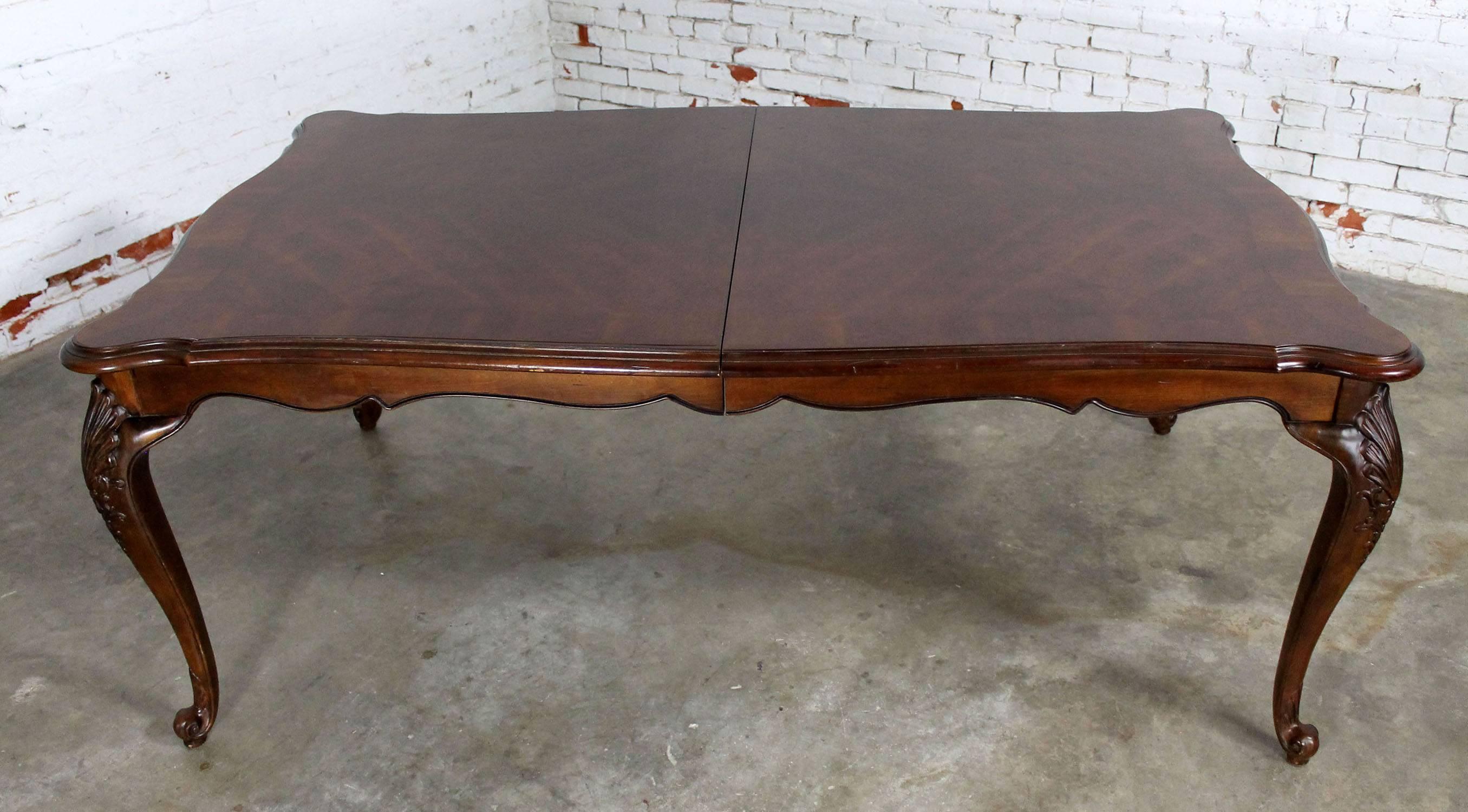 Walnut Louis XV Style French Country Dining Table Attributed Bernhardt Avignon 3