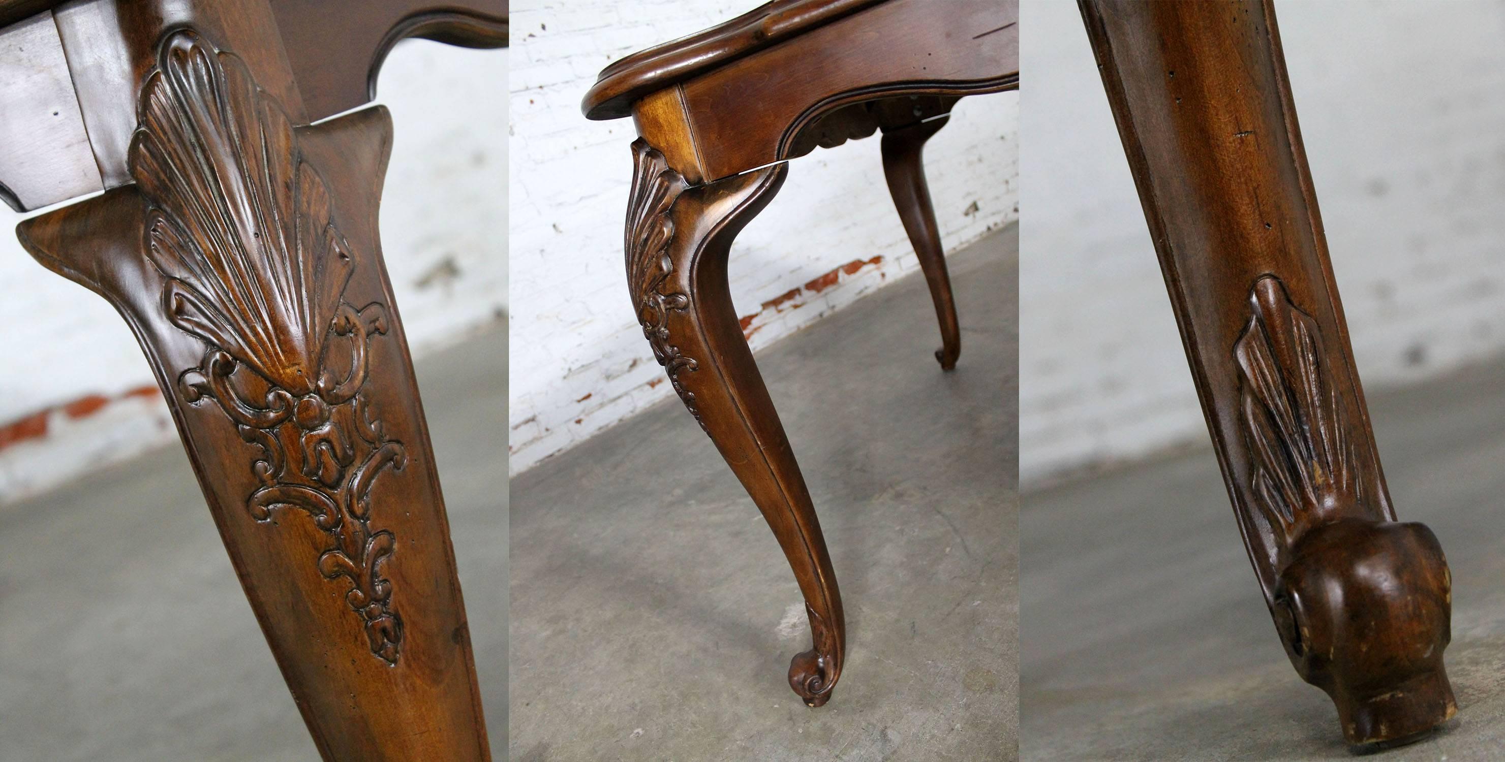 20th Century Walnut Louis XV Style French Country Dining Table Attributed Bernhardt Avignon