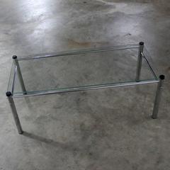 Chrome and Glass Coffee Table Mid-Century Modern Attributed to James David Furn