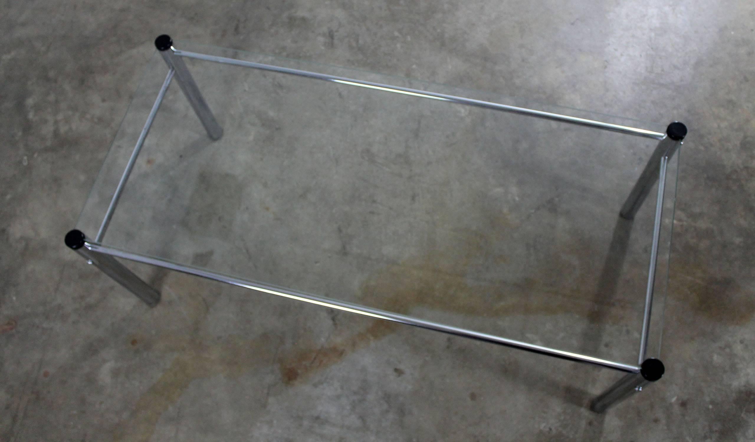 vintage chrome and glass coffee table