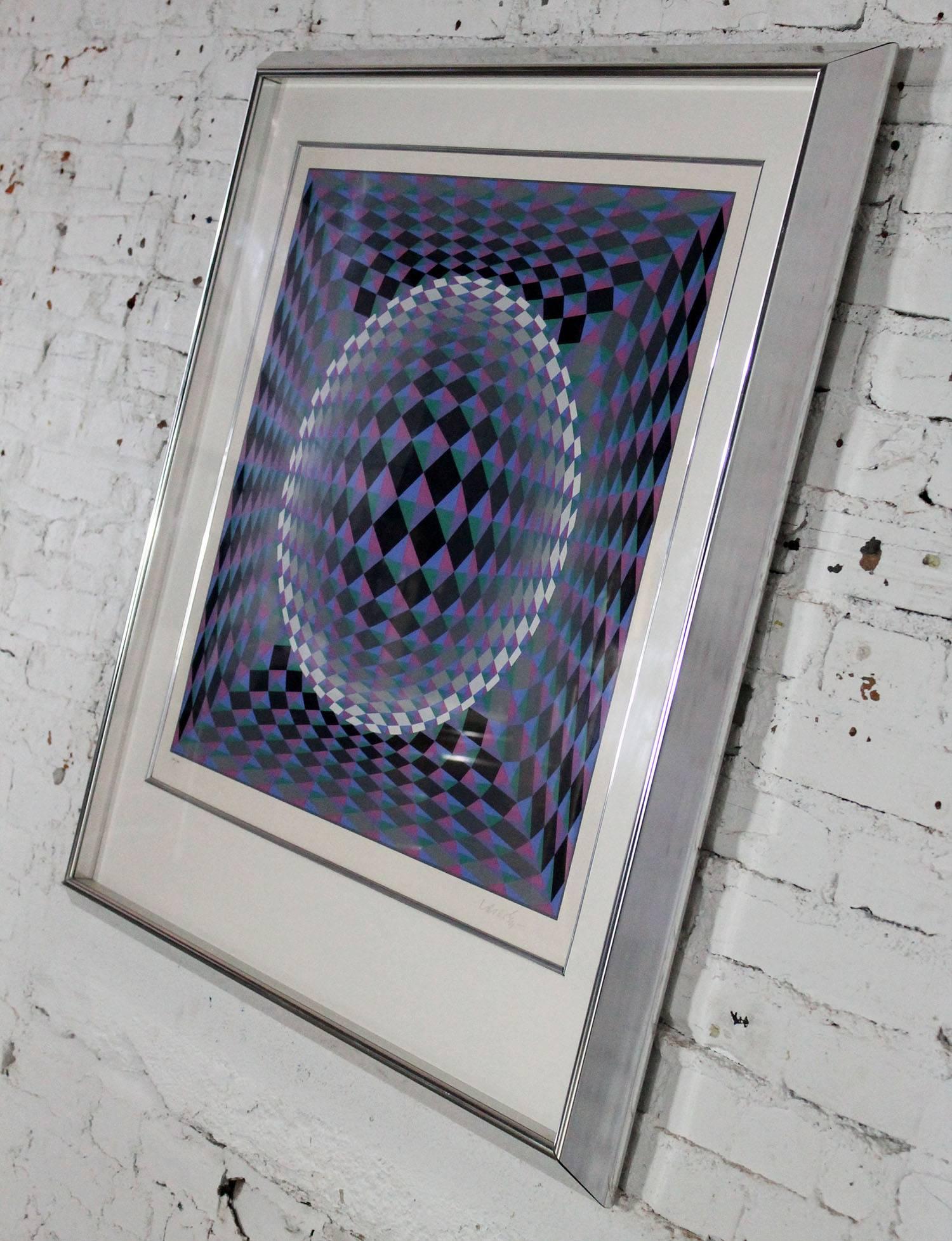 Kinetic Athmos by Victor Vasarely Serigraph in Color Pencil Signed Numbered