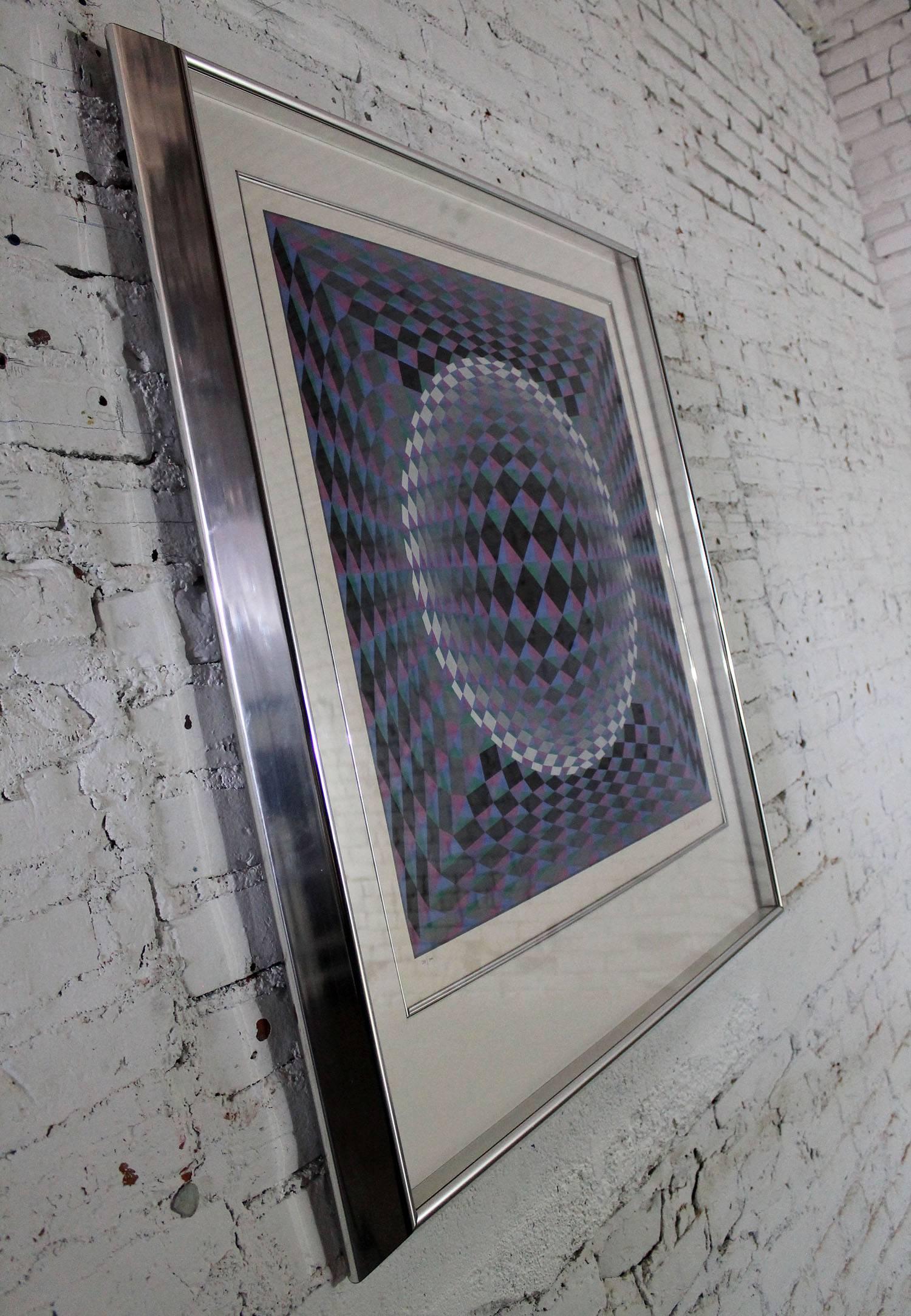 Athmos by Victor Vasarely Serigraph in Color Pencil Signed Numbered In Good Condition In Topeka, KS