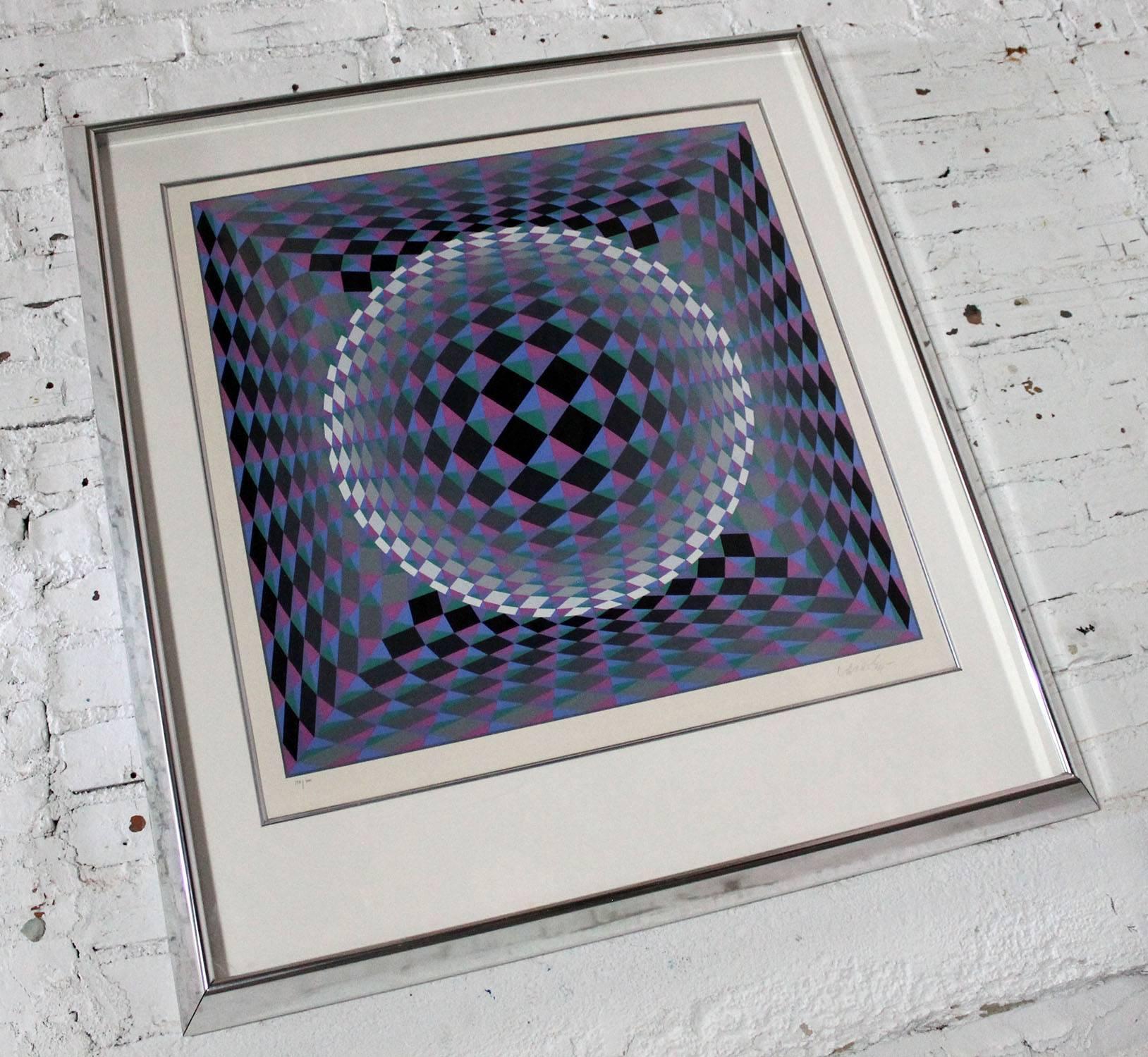 20th Century Athmos by Victor Vasarely Serigraph in Color Pencil Signed Numbered