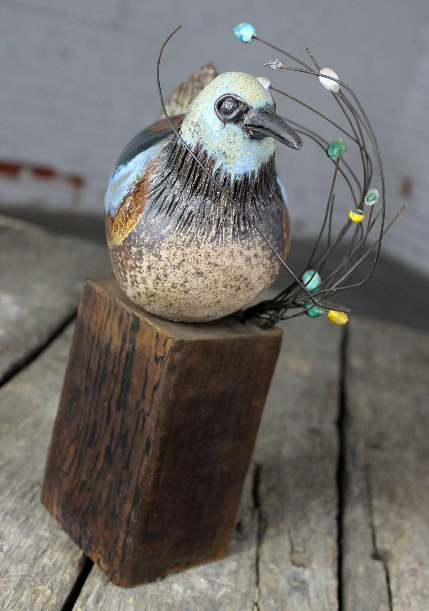 ceramic bird sculptures