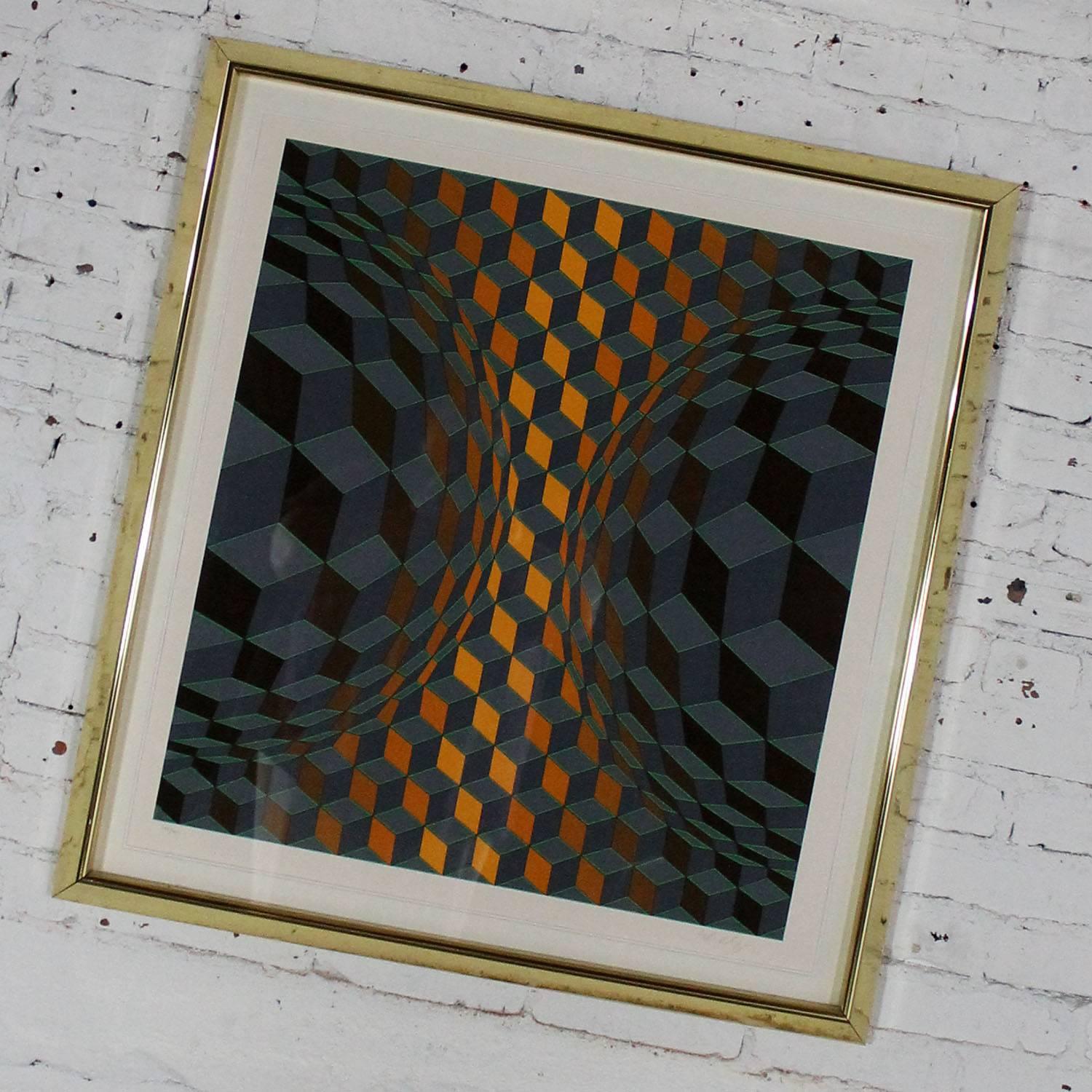 Incredible serigraph by world renowned Kinetic and Op Art artist, Victor Vasarely. This piece is titled Bi-Cheyt and is pencil signed and numbered 179/250. It was originally sold by Park West Galleries, circa 1980s and has a registration number of
