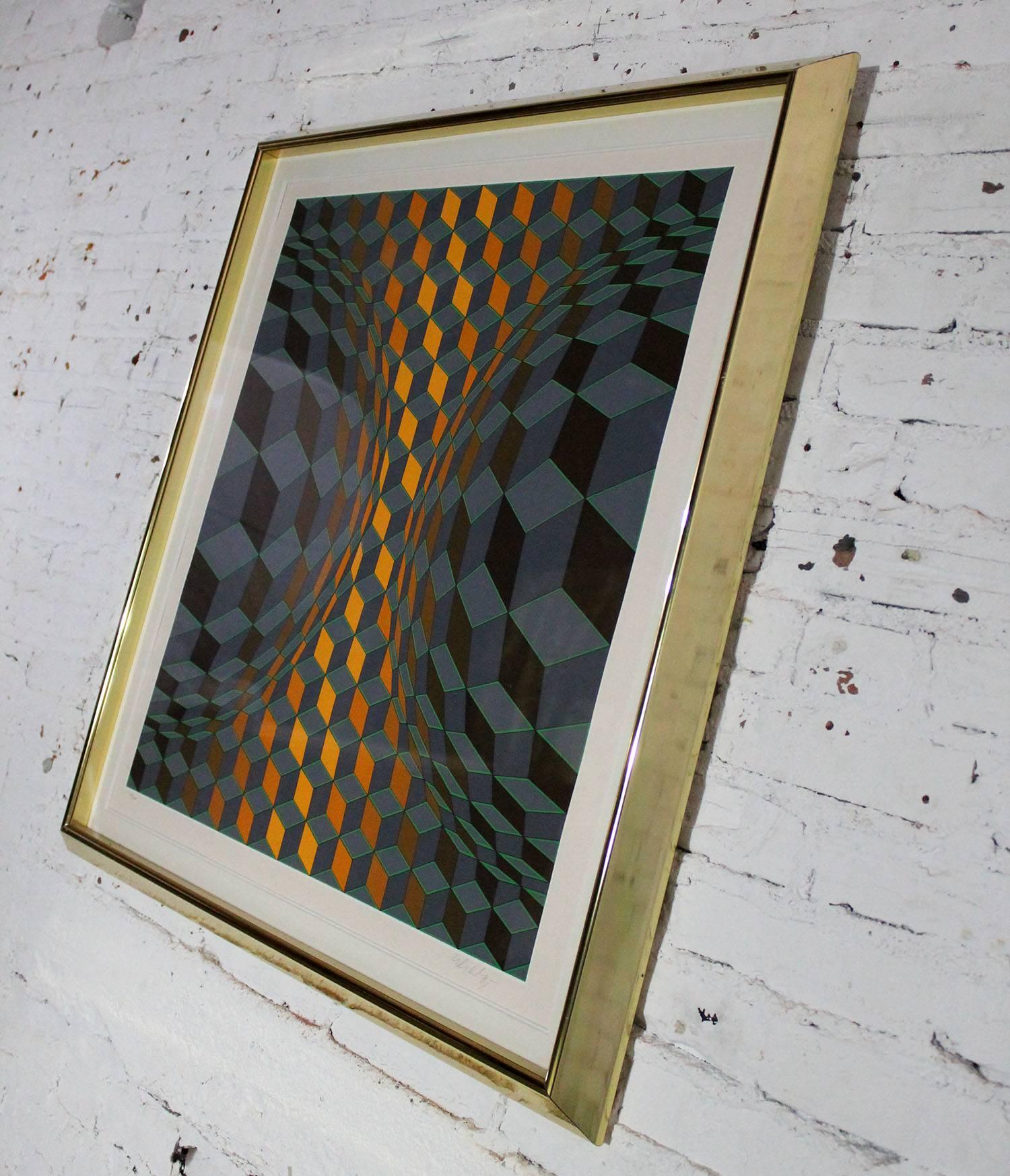 Kinetic Bi-Cheyt by Victor Vasarely Serigraph in Color Pencil Signed Numbered