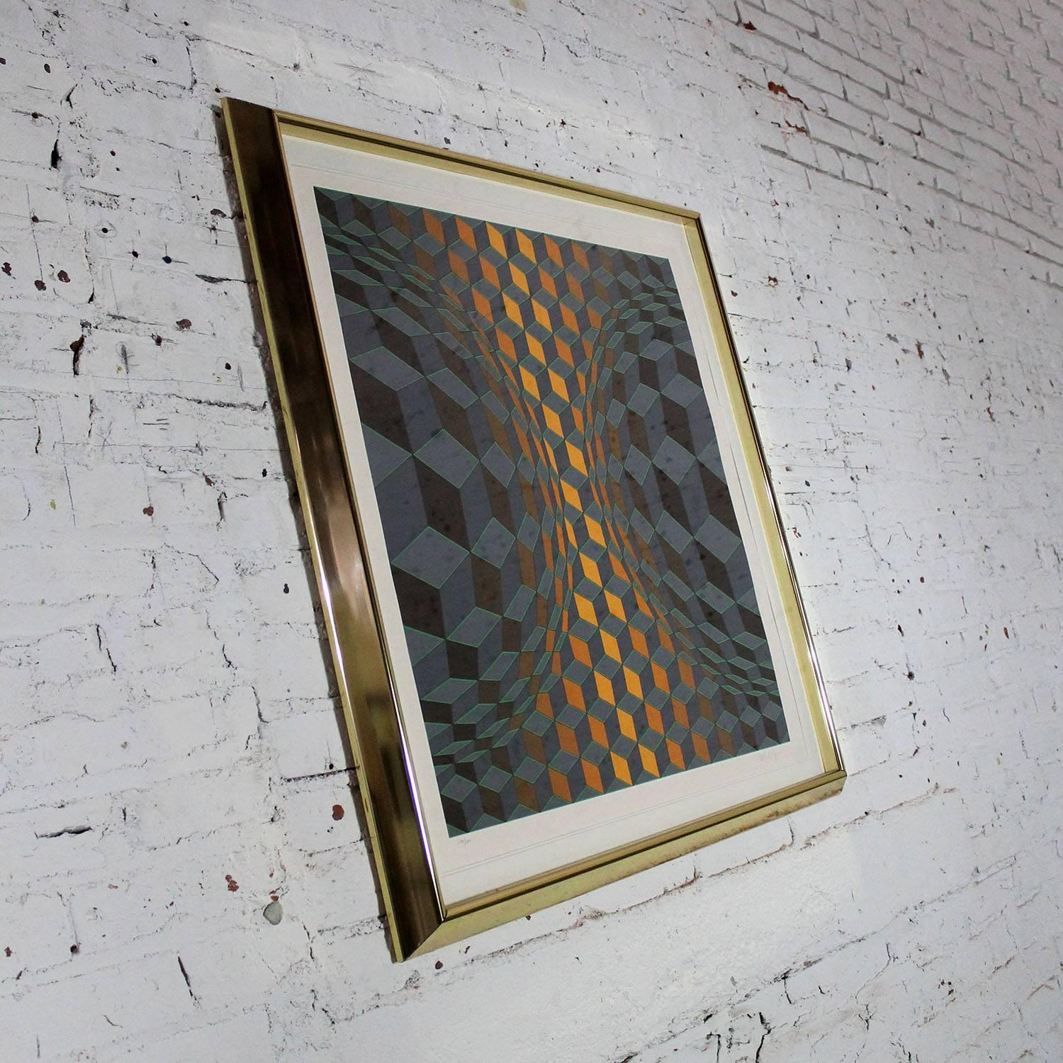 Bi-Cheyt by Victor Vasarely Serigraph in Color Pencil Signed Numbered In Good Condition In Topeka, KS