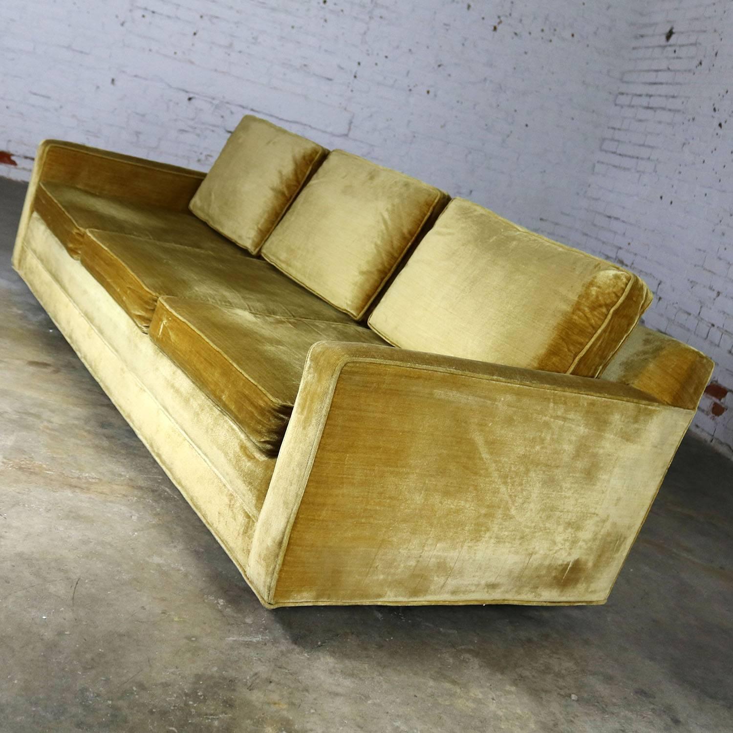 vintage gold velvet sofa