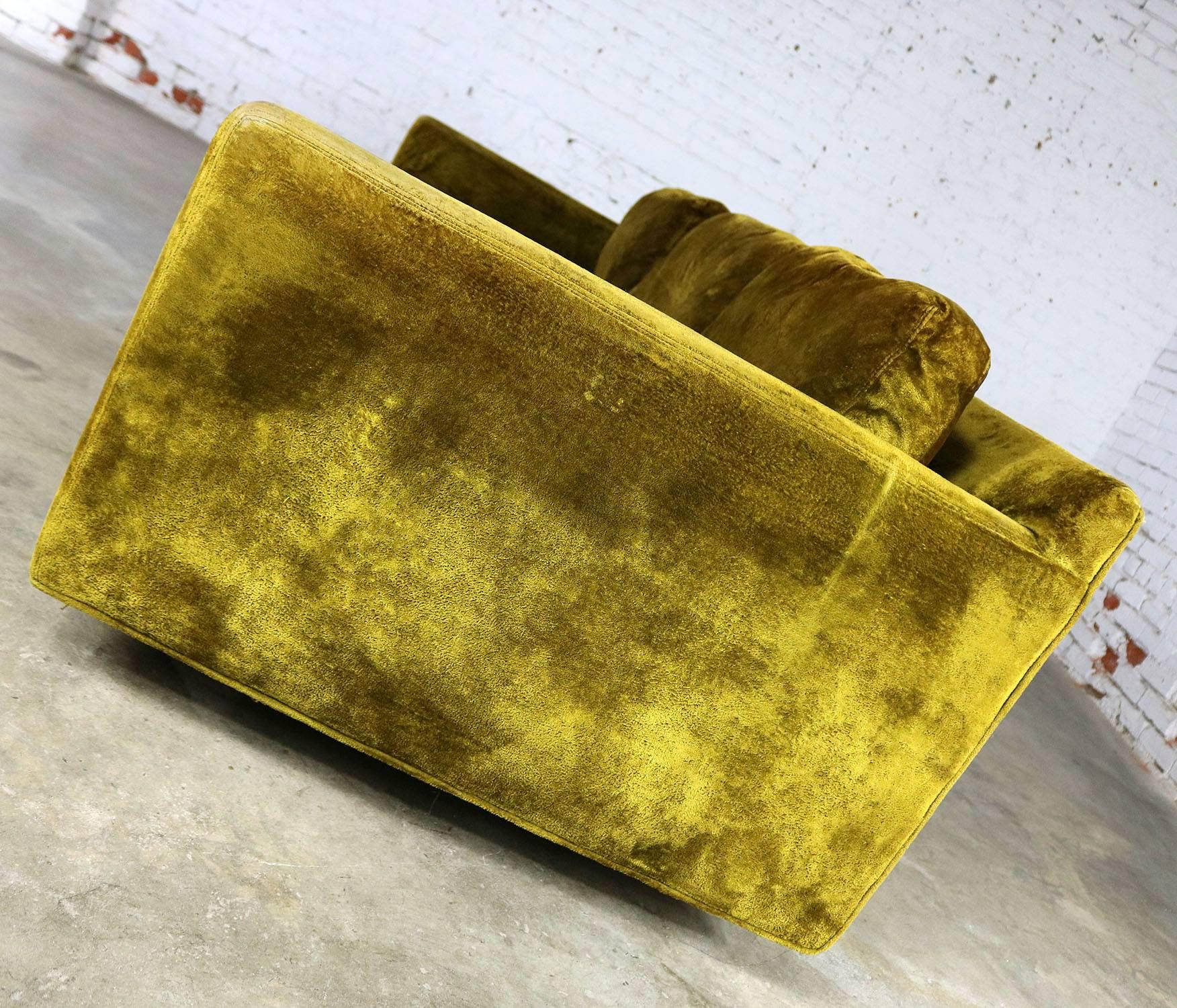 green velvet couch vintage