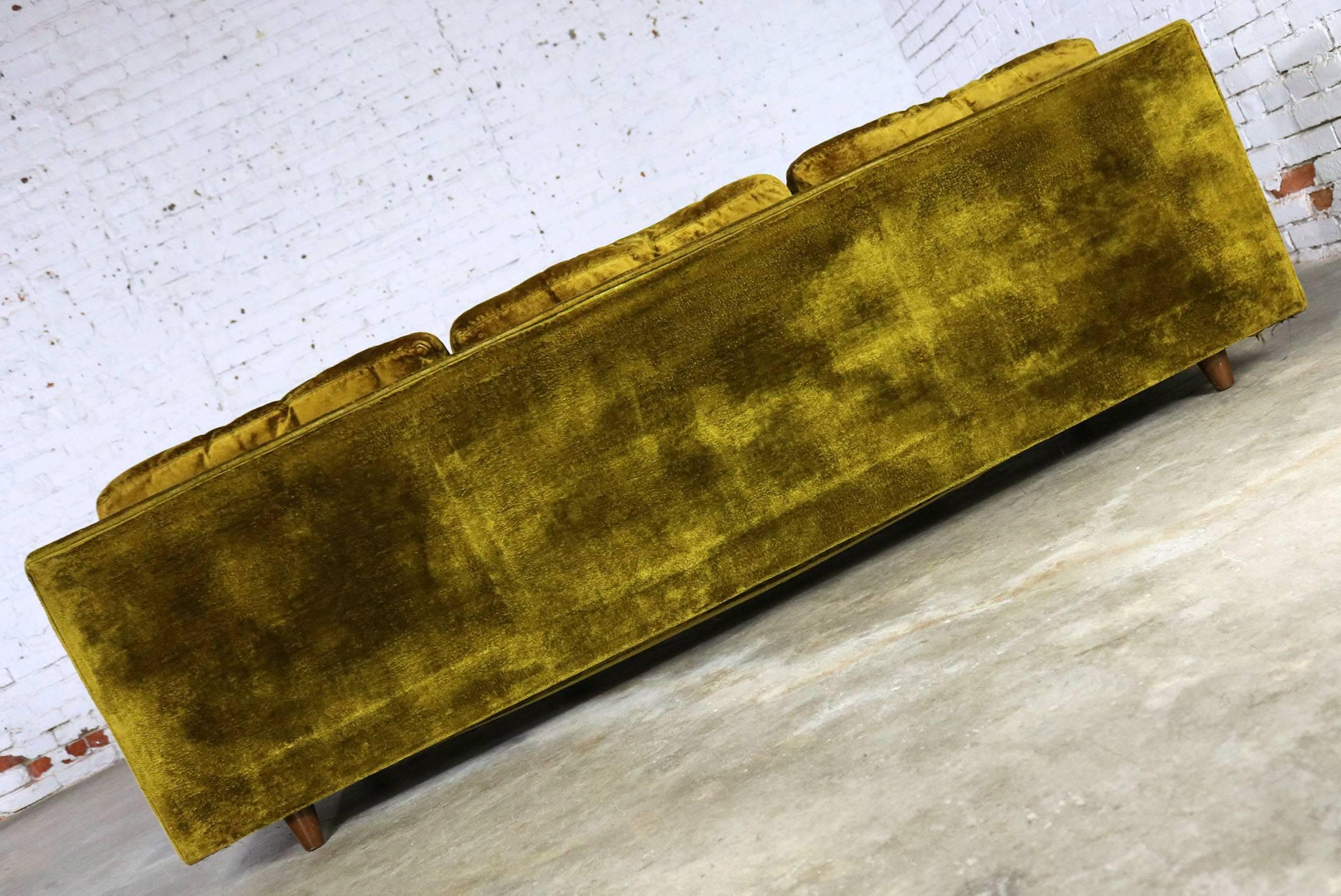 vintage green velvet sofa