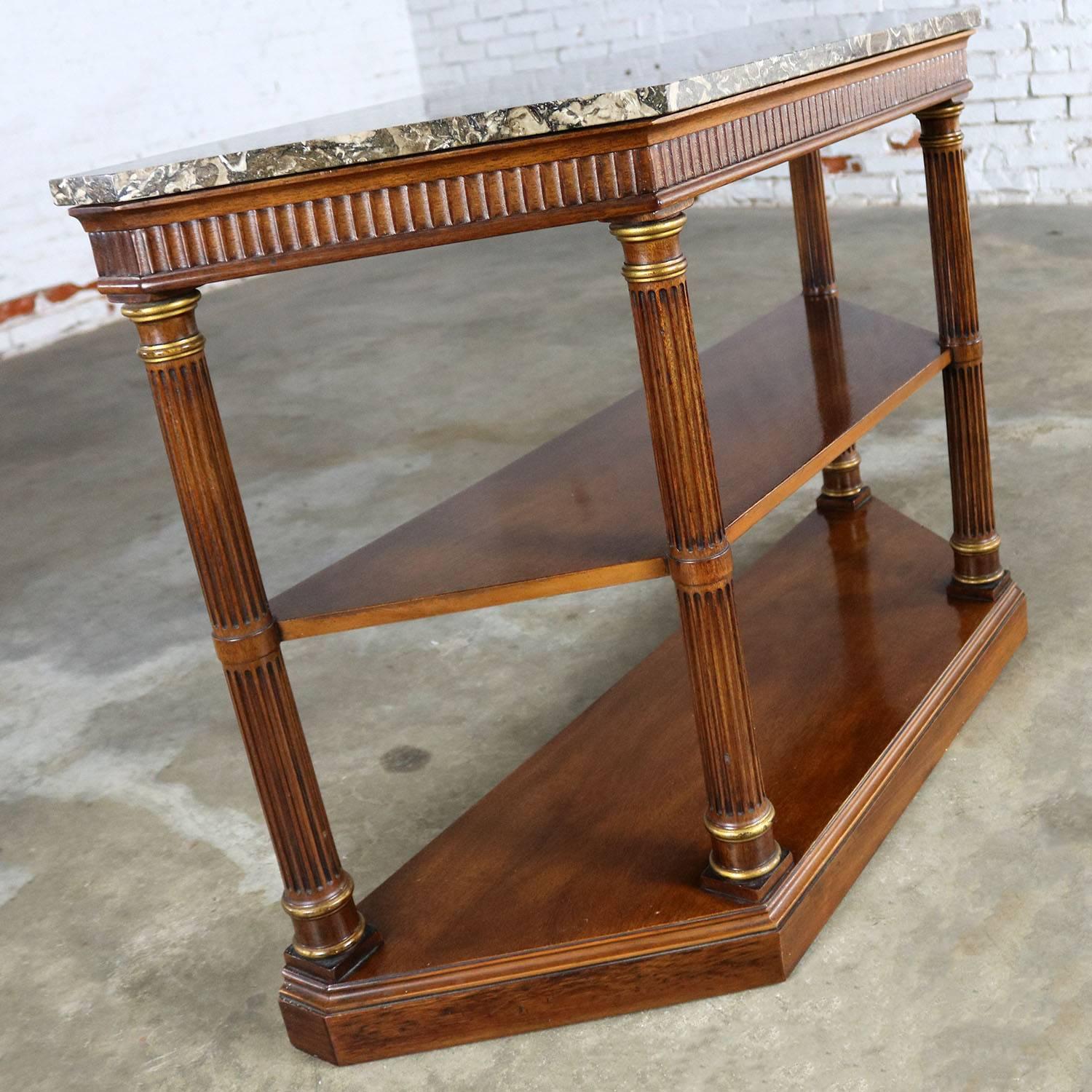 Neoclassical Neoclassic Palladian Style Console Table Italian Marble Top Heritage Furniture