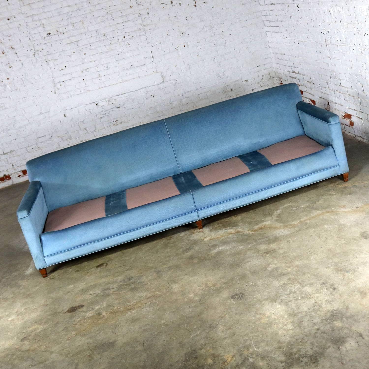 Unknown Powder Blue Lawson Style Four Cushion Sofa Vintage, Mid-Century Modern