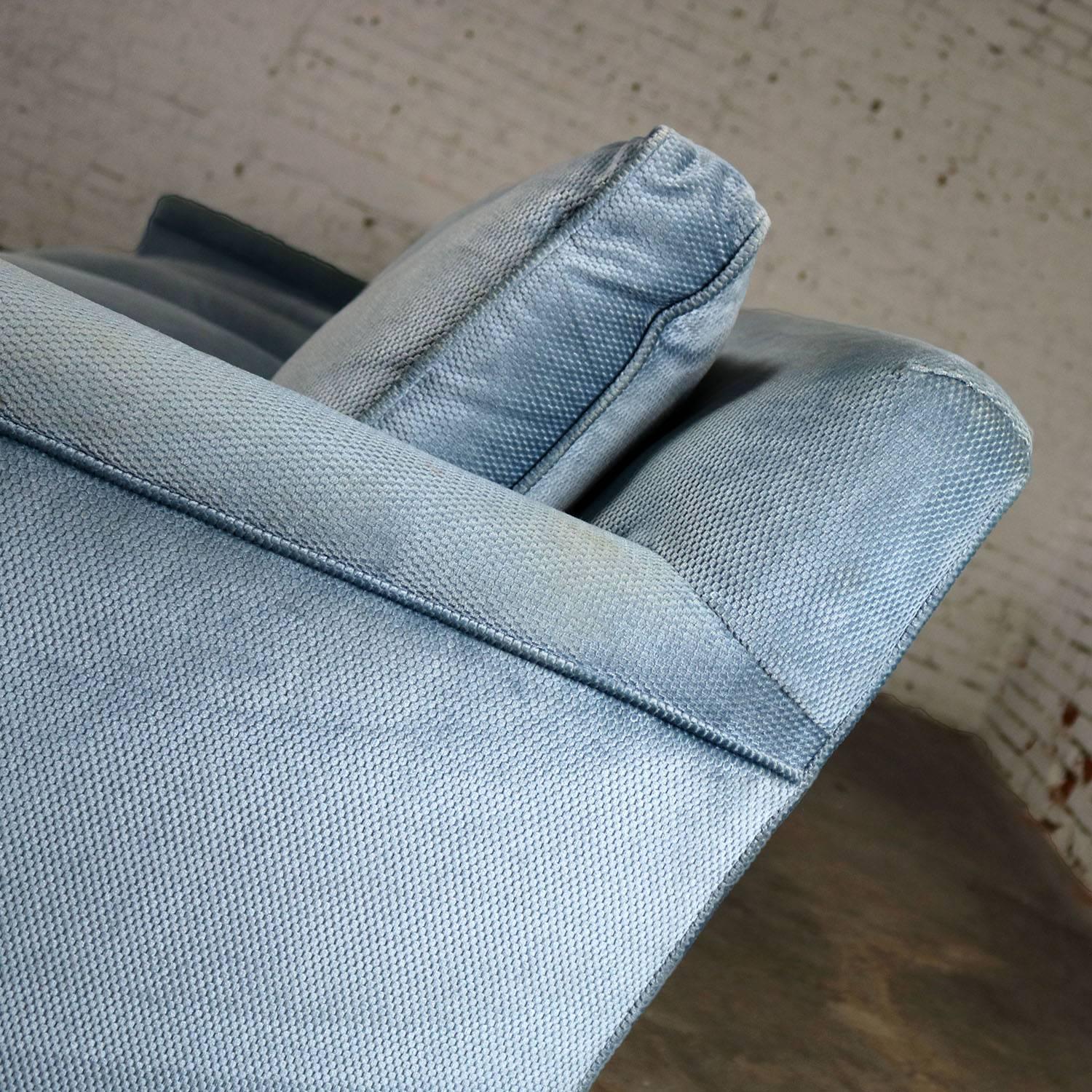20th Century Powder Blue Lawson Style Four Cushion Sofa Vintage, Mid-Century Modern