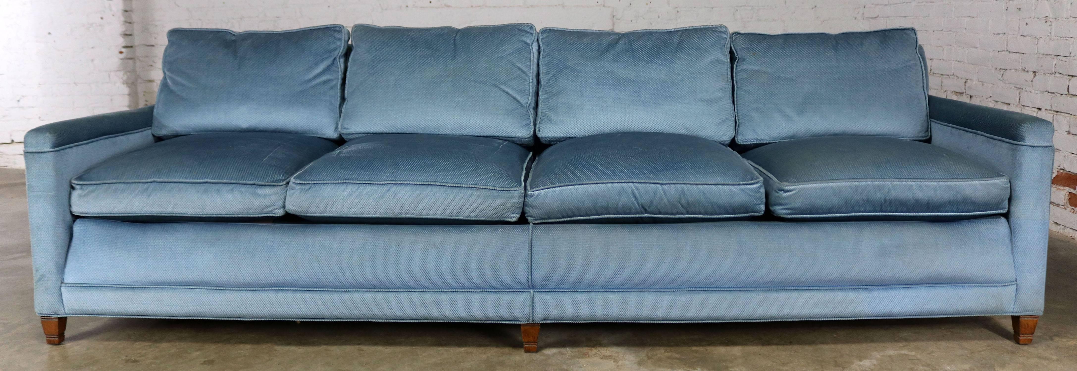 Powder Blue Lawson Style Four Cushion Sofa Vintage, Mid-Century Modern 1