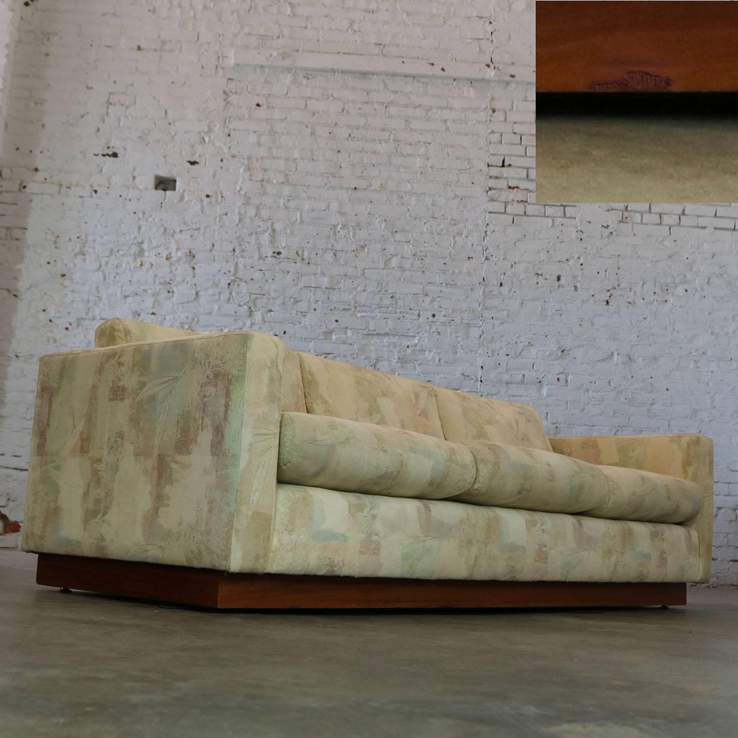 Veneer Floating Tuxedo Style Sofa in the Manner of Milo Baughman