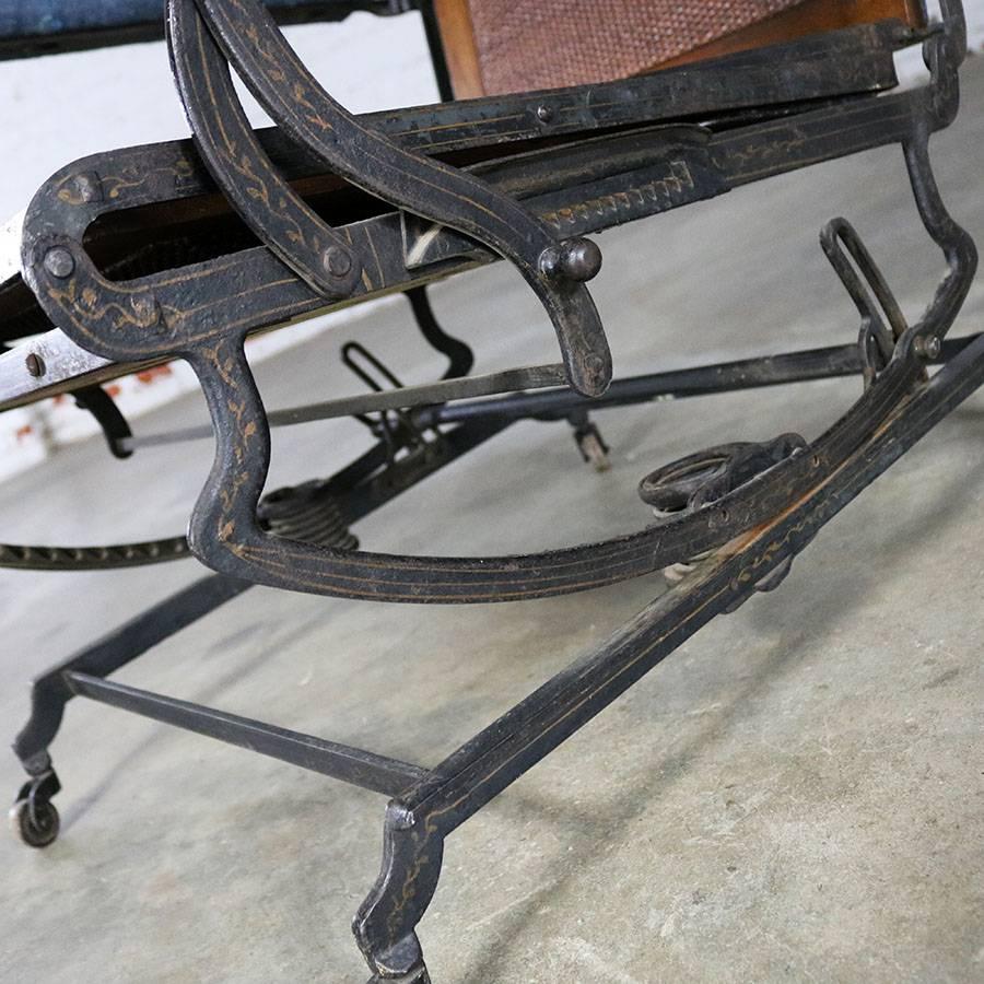 19th Century Marks Adjustable Folding Chair Company Campaign Style Invalid Deck Chair