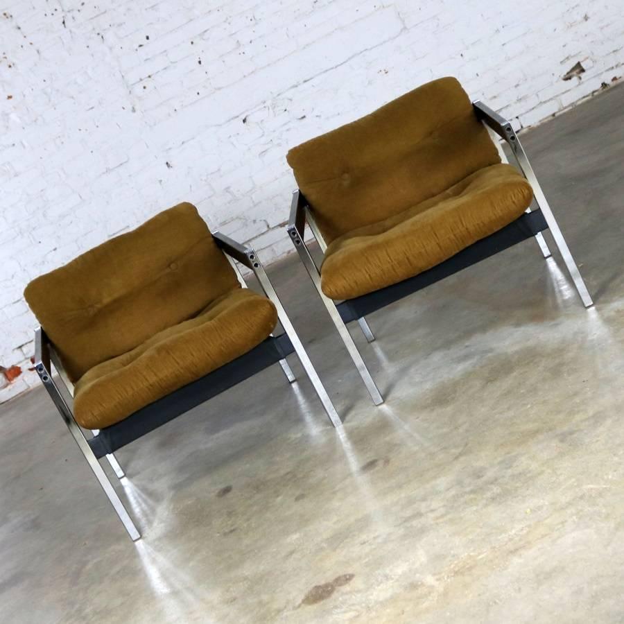 Mid-Century Modern Landes Manufacturing Sling Lounge Chairs 683 Encino Collection by Jerry Johnson