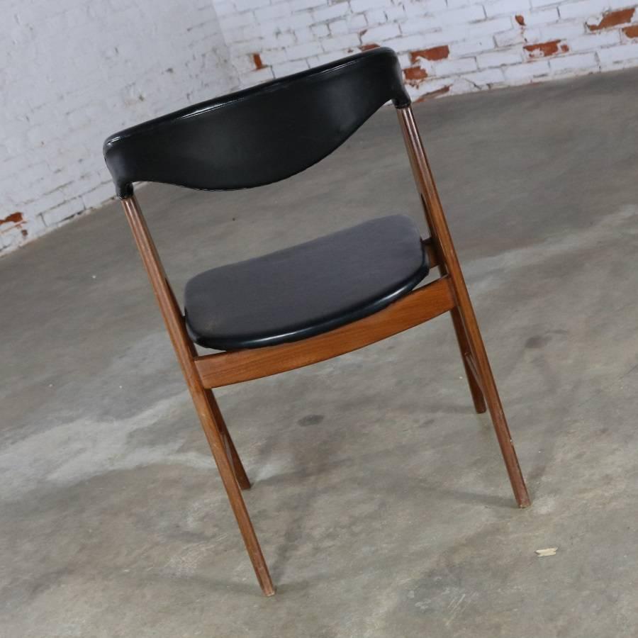 Frame Scandinavian Modern Side Chair Manner of Kai Kristiansen Compass Chair 1