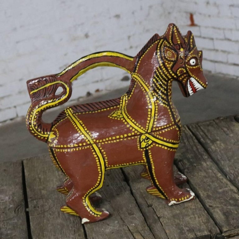 Large Asian Dragon Papier Maché Figural Box at 1stDibs