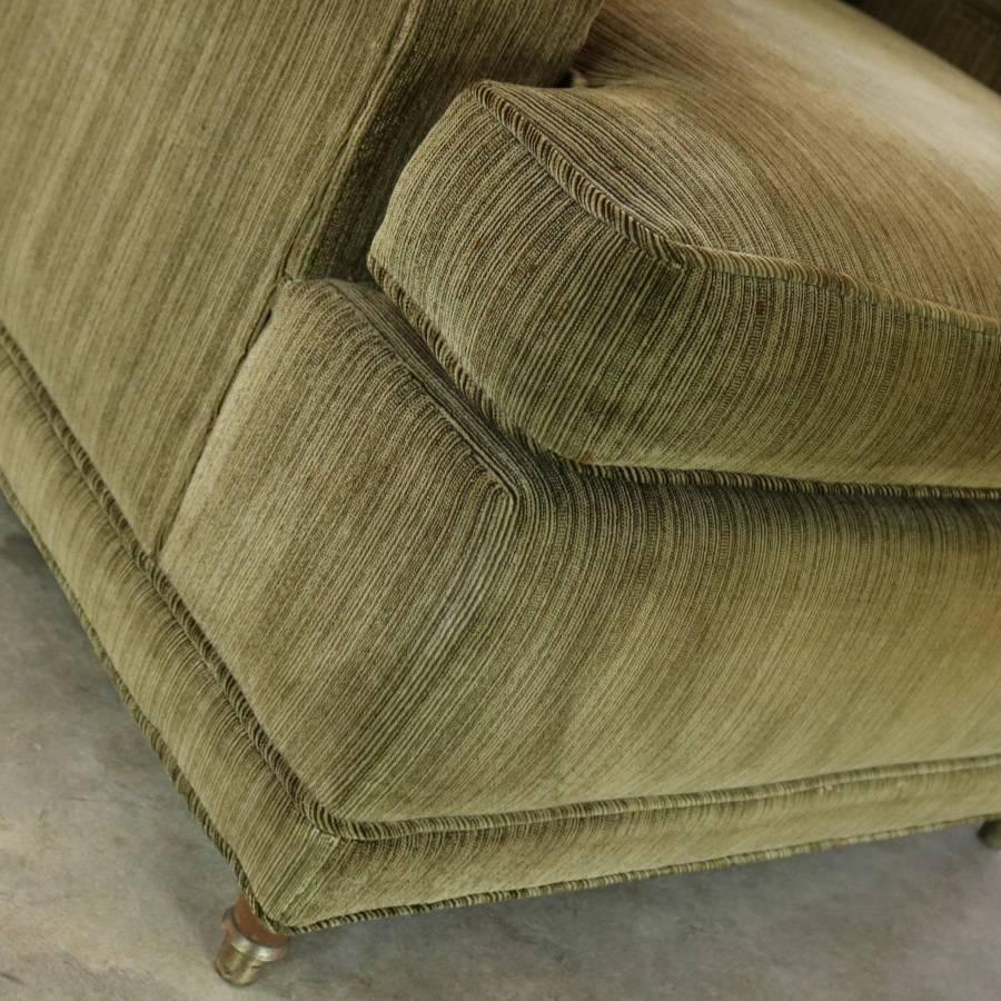 Deep Green Velvet Lawson Style Vintage Club Chair Mid-Century Modern 3