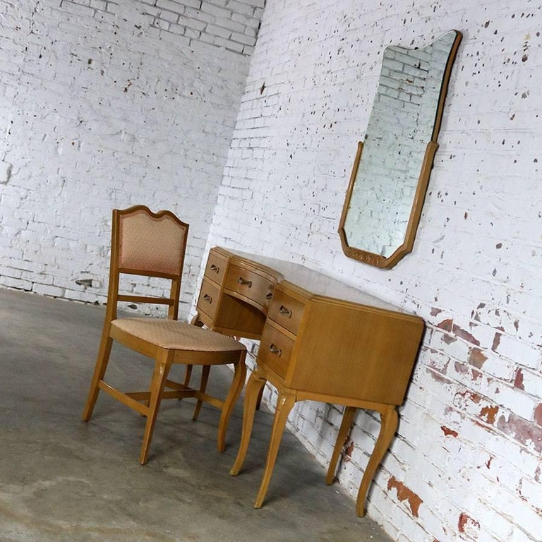 Art Deco Style Vanity Mirror and Chair by Rway Northern Furniture Co