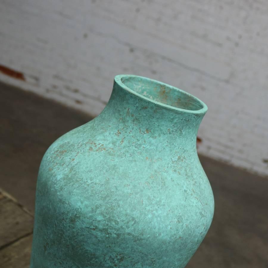 American Monumental Hyalyn Pottery Vase Turquoise Green Matte