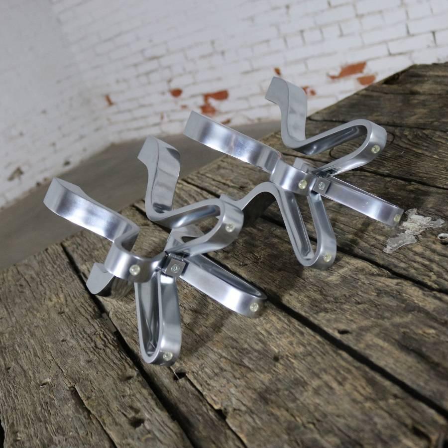 Pair of Chorus Candelabra by Karim Rashid for Umbra Die-Cast Zinc In Excellent Condition For Sale In Topeka, KS