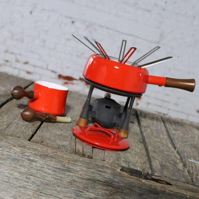 Dansk Kobenstyle Fondue Set and Butter Warmer with Eight France IHG Fondue Forks at 1stDibs