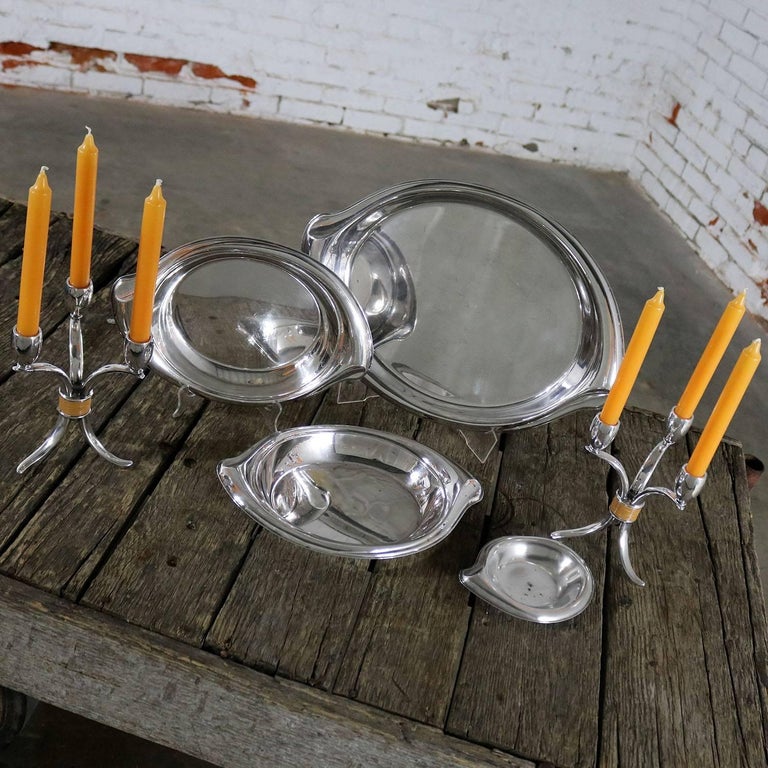 Flair Candelabra and Serving Trays Set of Six MidCentury Modern by