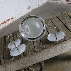 Kromex Trio of Chrome and Gold Tone Serving and Tidbit Trays