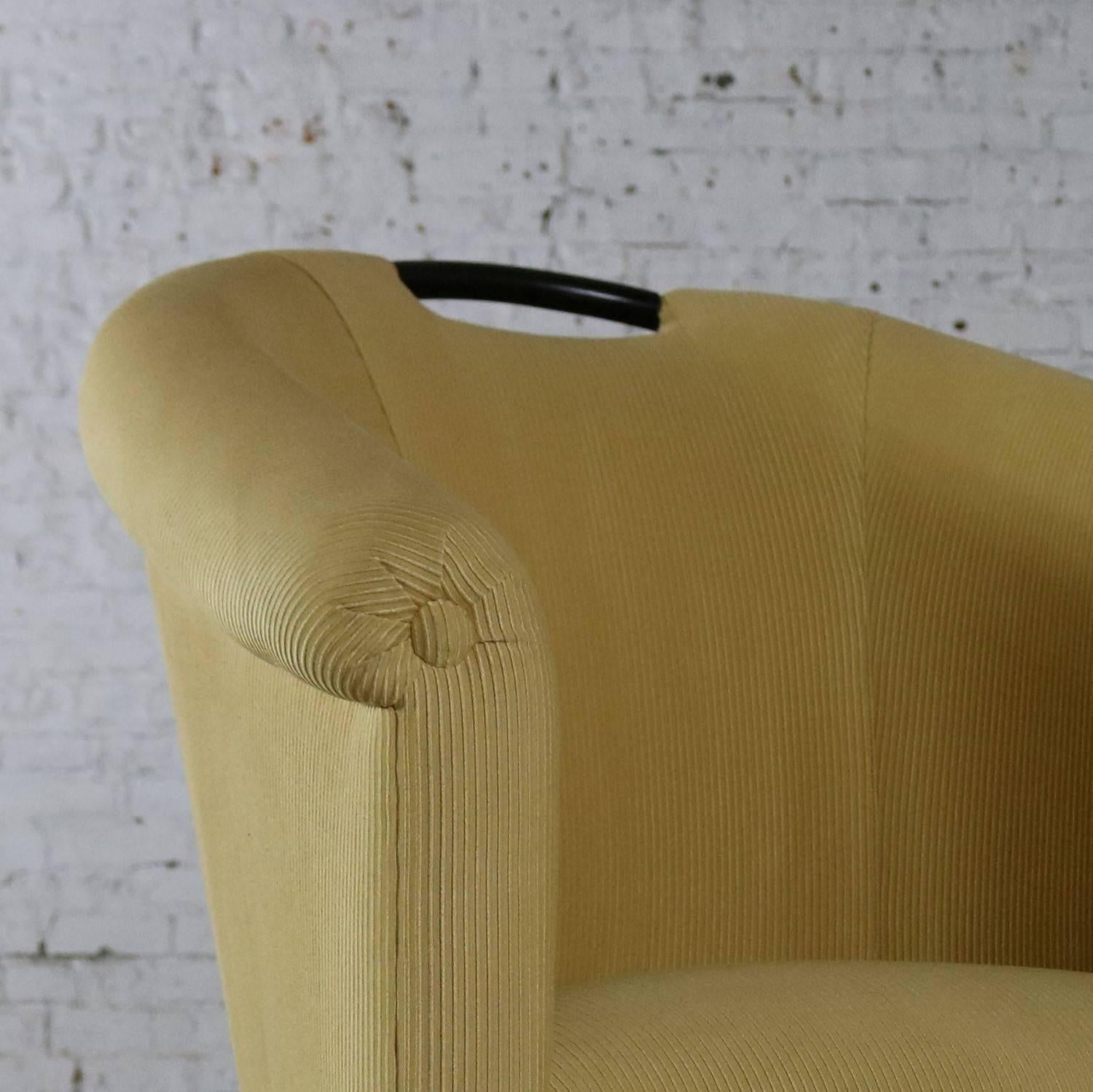 Fabric Donghia Delicate Barrel Shaped Armchair by John Hutton