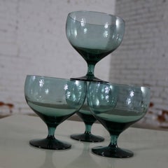 Russel Wright Morgantown American Modern Sea-Foam Champagne Coupes or Goblets