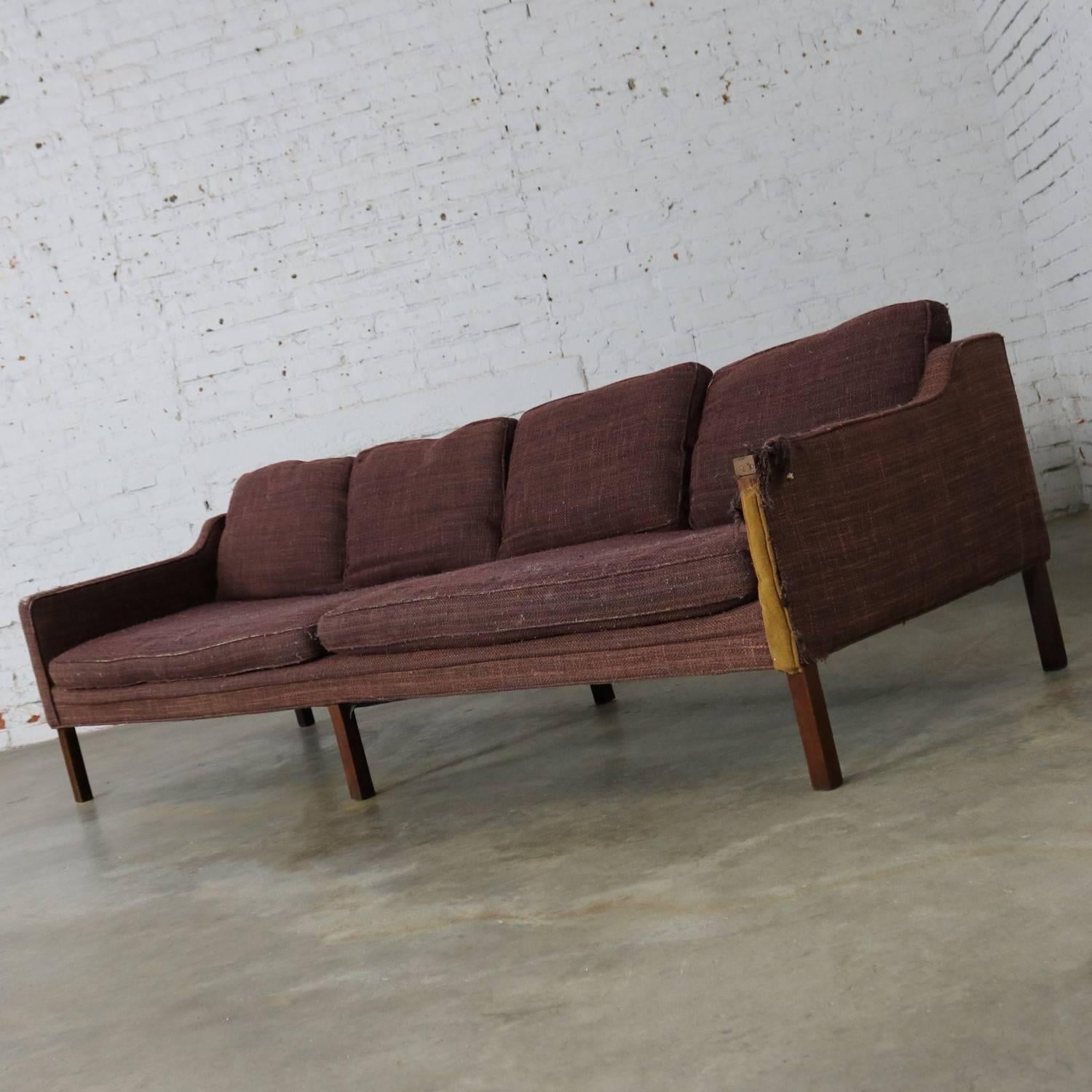 Mid-Century Modern Thayer Coggin Four-Seat Sofa by Milo Baughman Frame Only