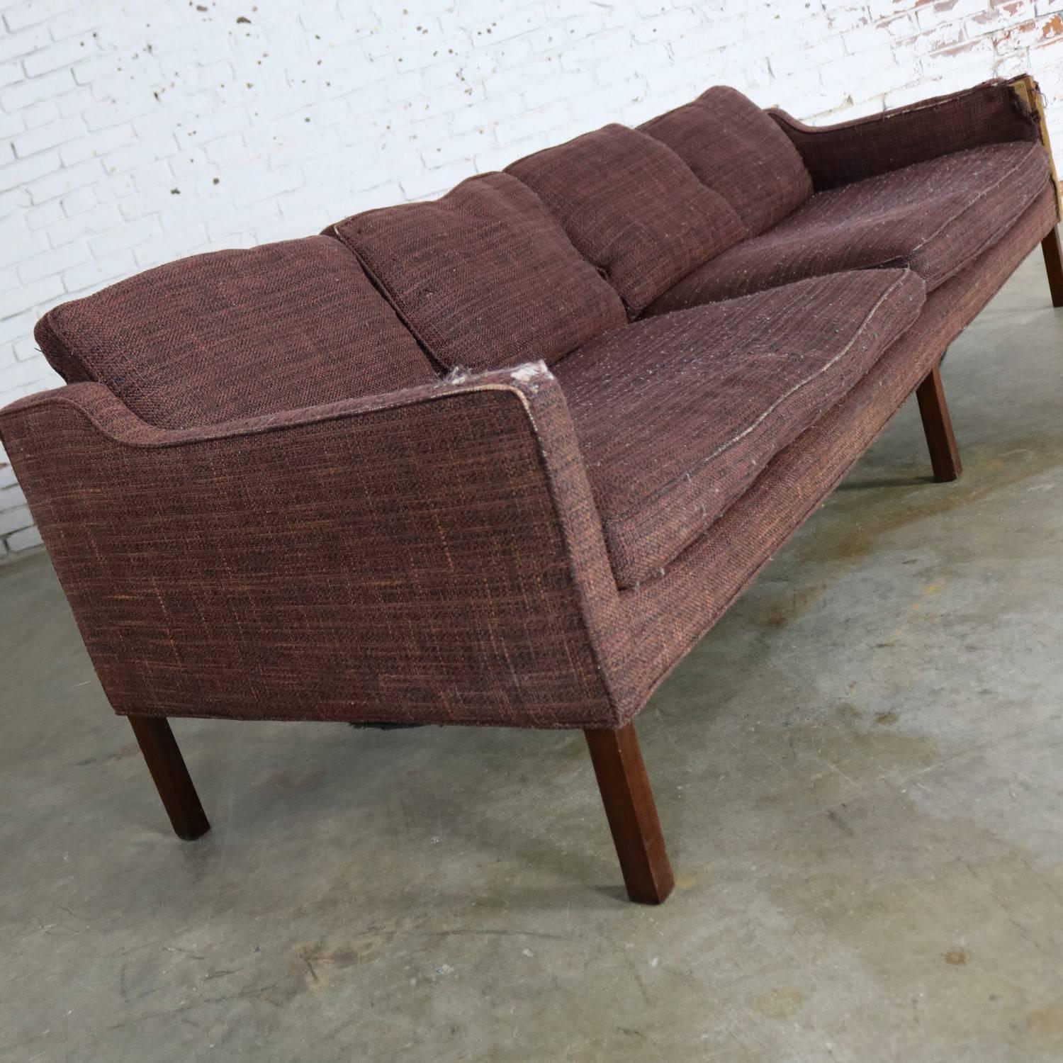 Fabric Thayer Coggin Four-Seat Sofa by Milo Baughman Frame Only