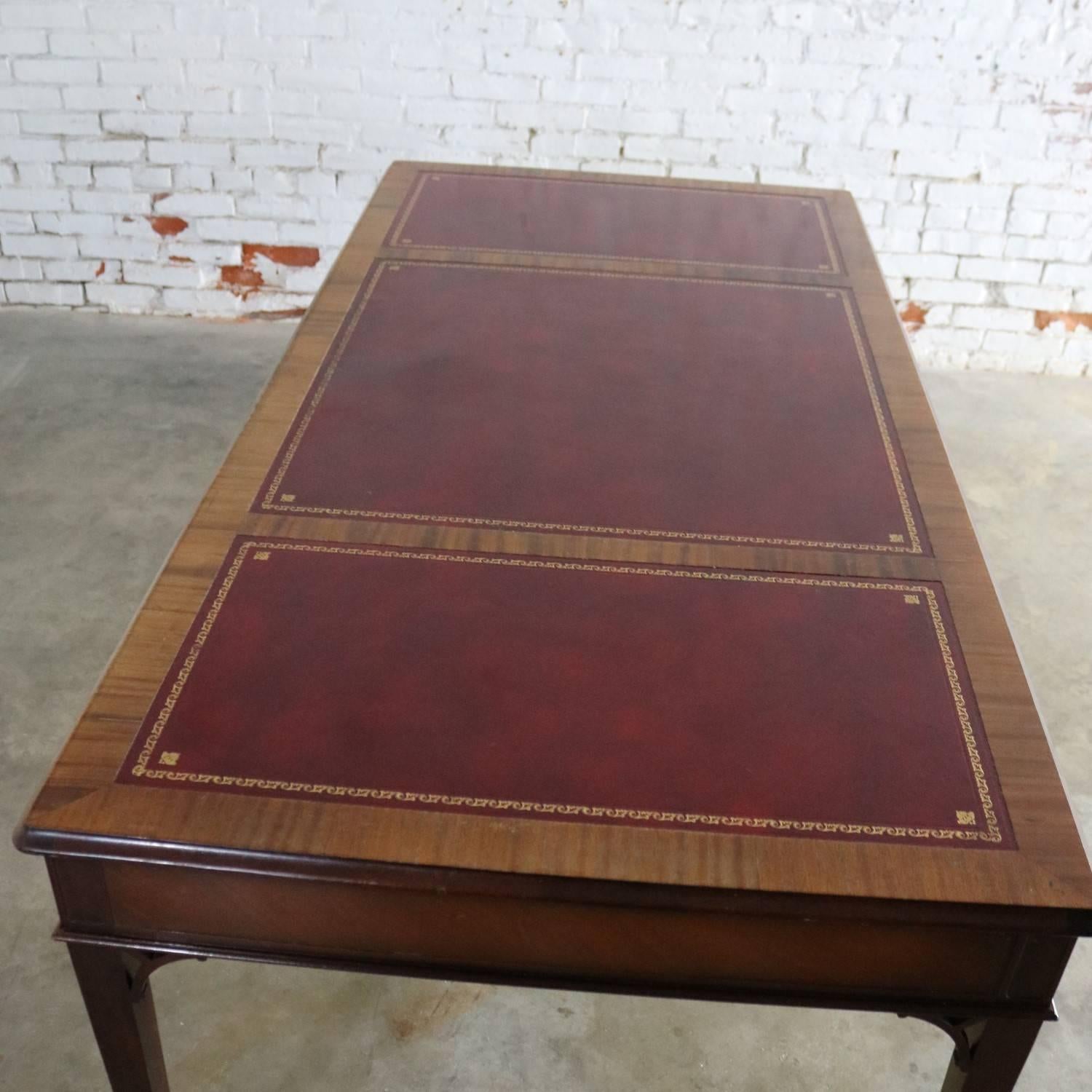 American Collector’s Edition by Baker Chippendale Style Mahogany Executive Writing Desk