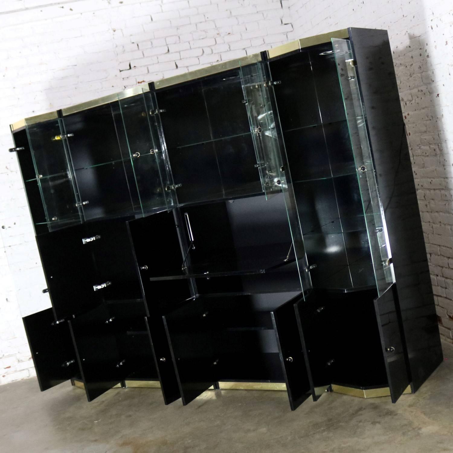 black lacquer wall unit