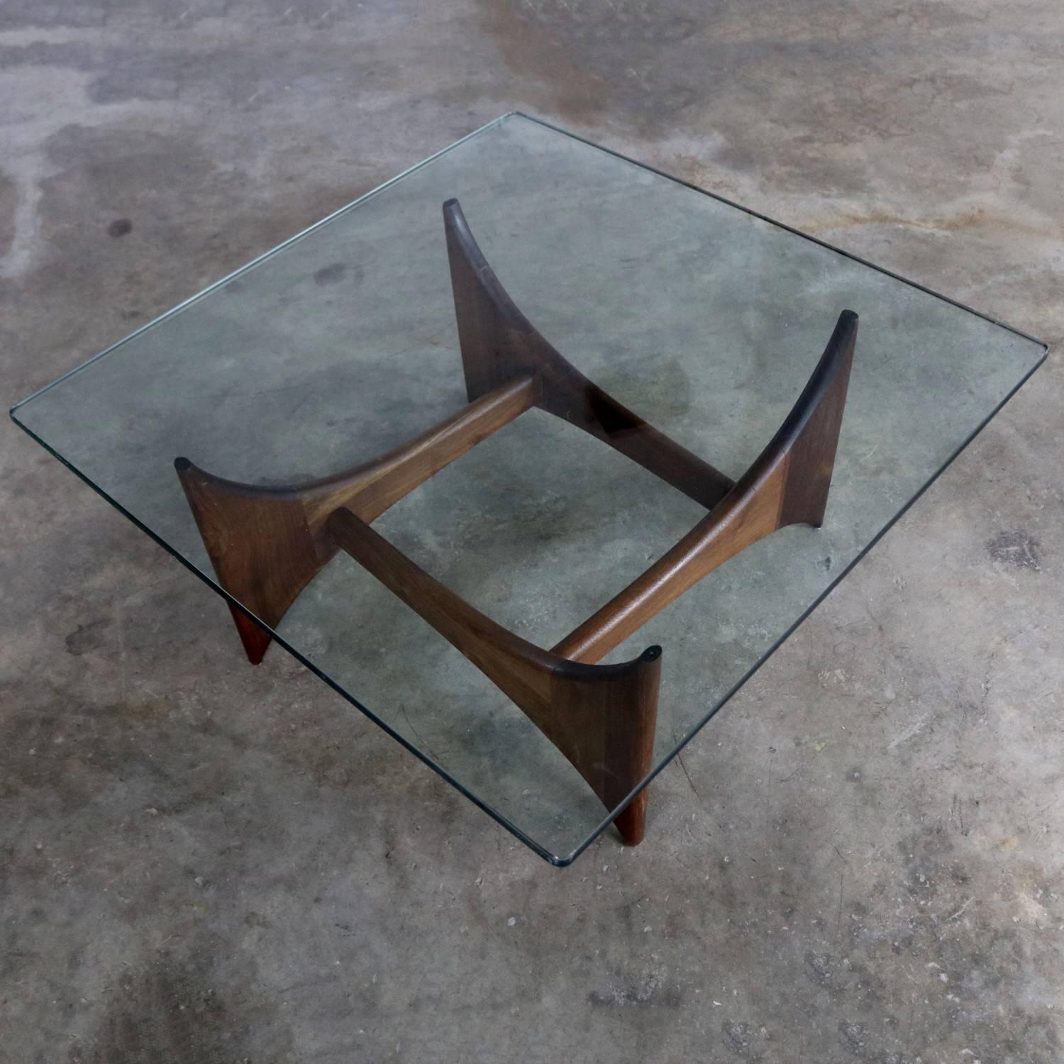 Mid-Century Modern Adrian Pearsall Walnut and Glass Sculptural Cocktail Table for Craft Associates