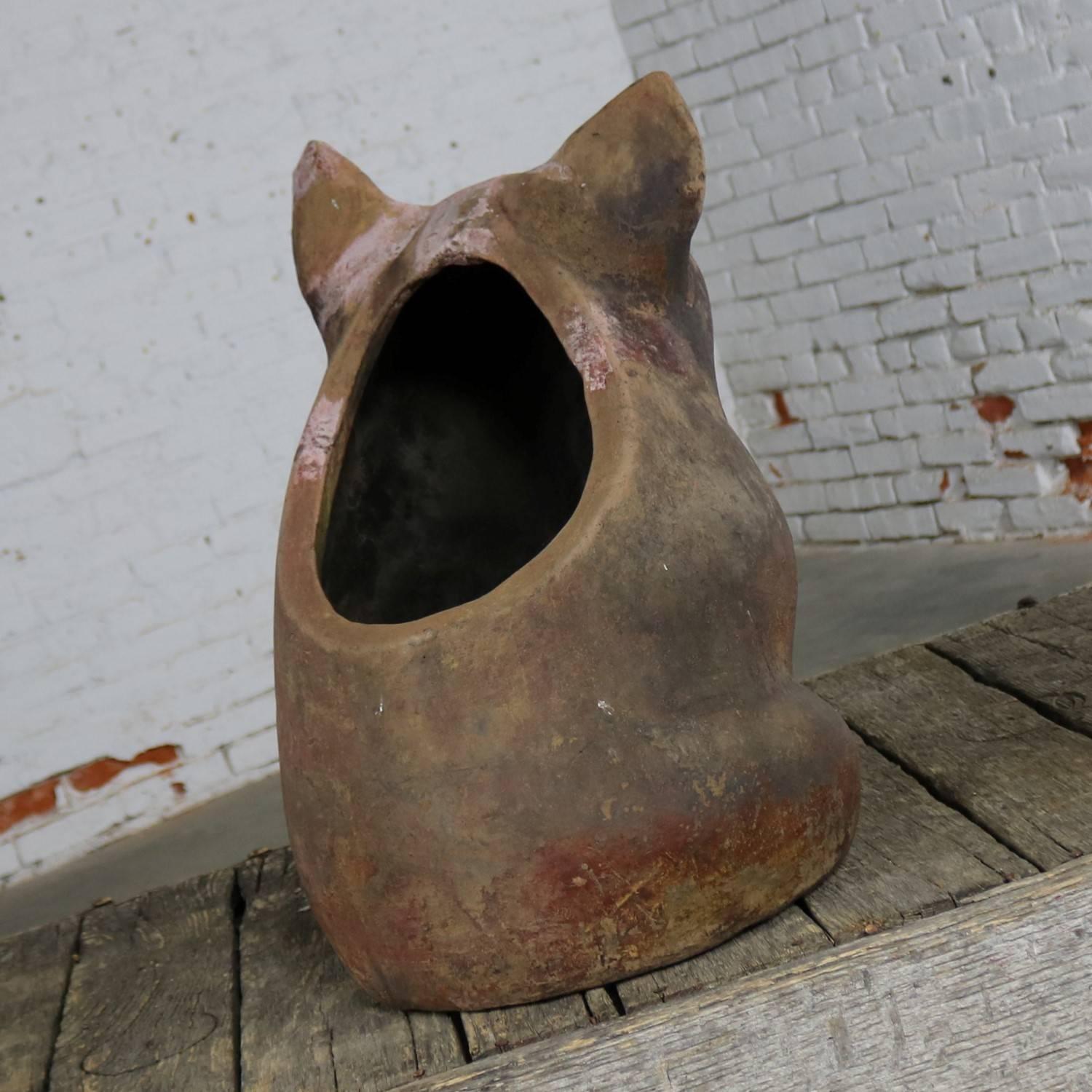 Mexican Terracotta Pig Planter Pot Near Life-Size