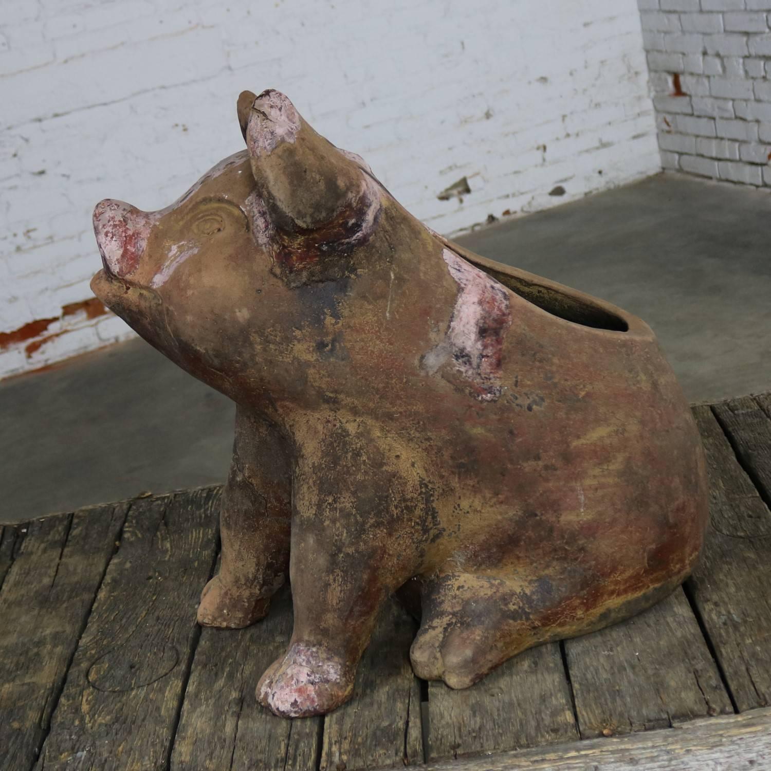 terra cotta pig planter