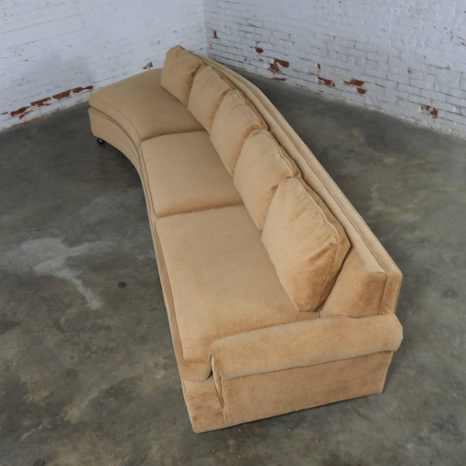 Mid-Century Modern Extra Long Curved Single Arm Sofa Style of Harvey Probber