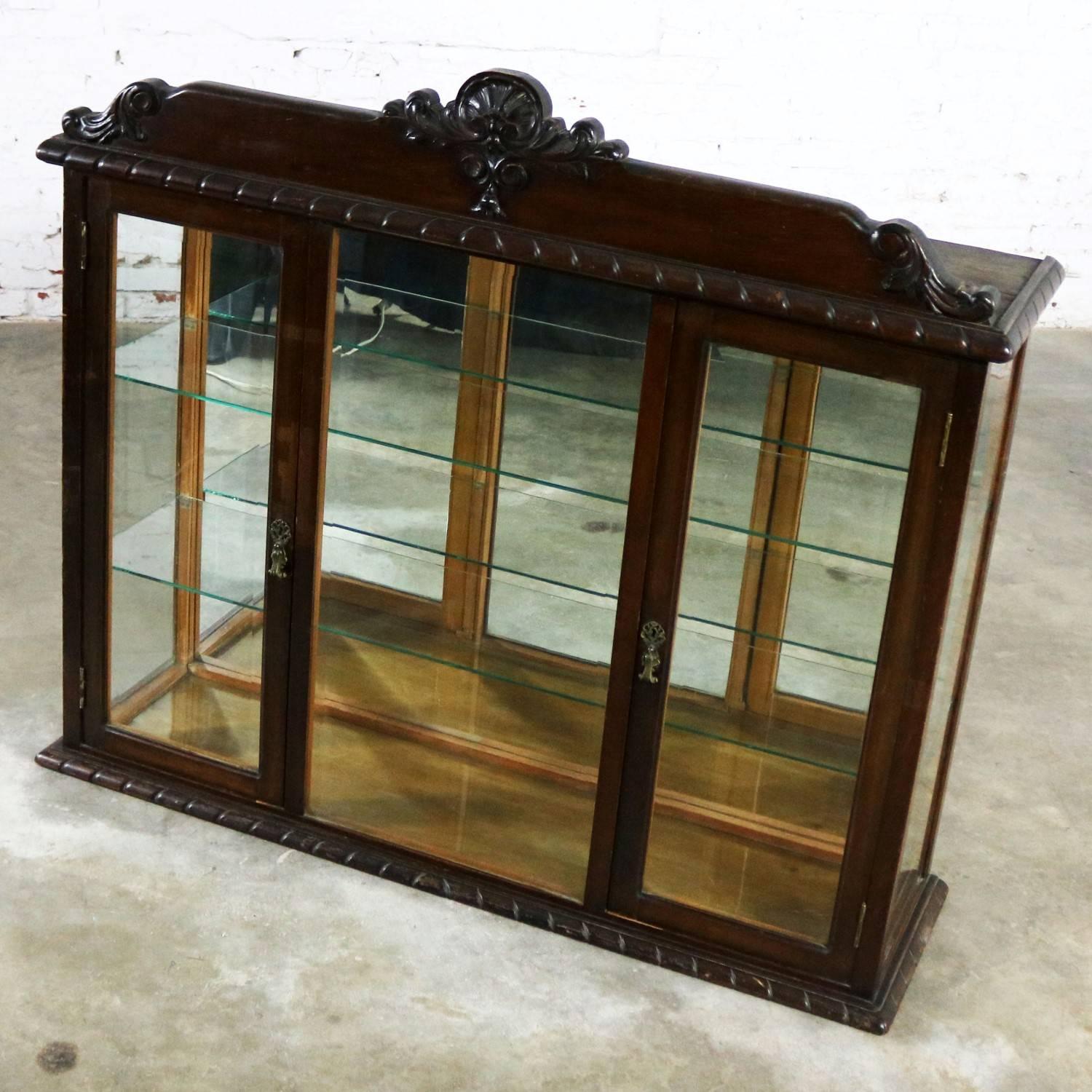 Louis XV Style Two-Piece Vitrine or China Cabinet 1