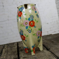Japanese Art Deco Lusterware Vase Floral with Gold Accent, circa 1930s-1940s