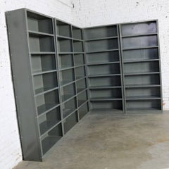 Industrial Steel Bookcase Shelving Painted Great Patina Vintage